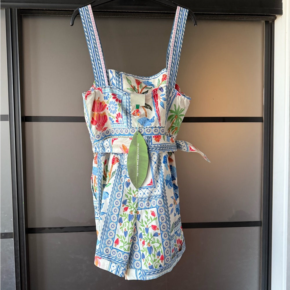 Farm Rio Floral Print Sleeveless Romper